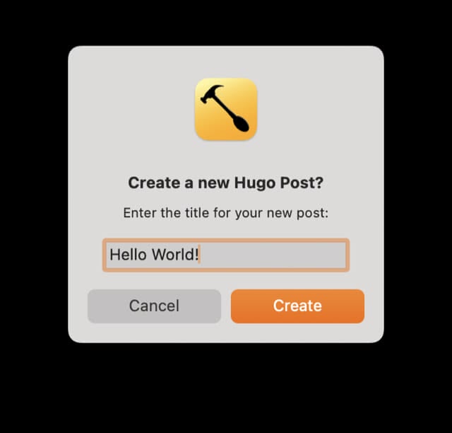 A picture of a Hammerspoon dialog window asking me for a title
